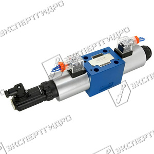 4WRE10V50-2X/G24K4/V - Пропорциональный распределитель с обратной связью по положению золотника без встроенной электроники Ду10, A1 = ±10 В, номинальный расход 50 л/мин, схема V